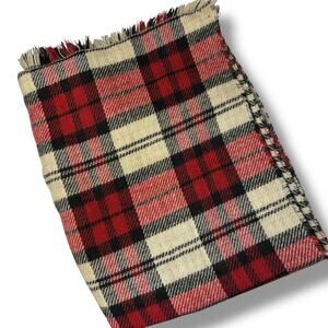 Steve Madden Reversible Blanket Scarf with Houndstooth and Red Plaid